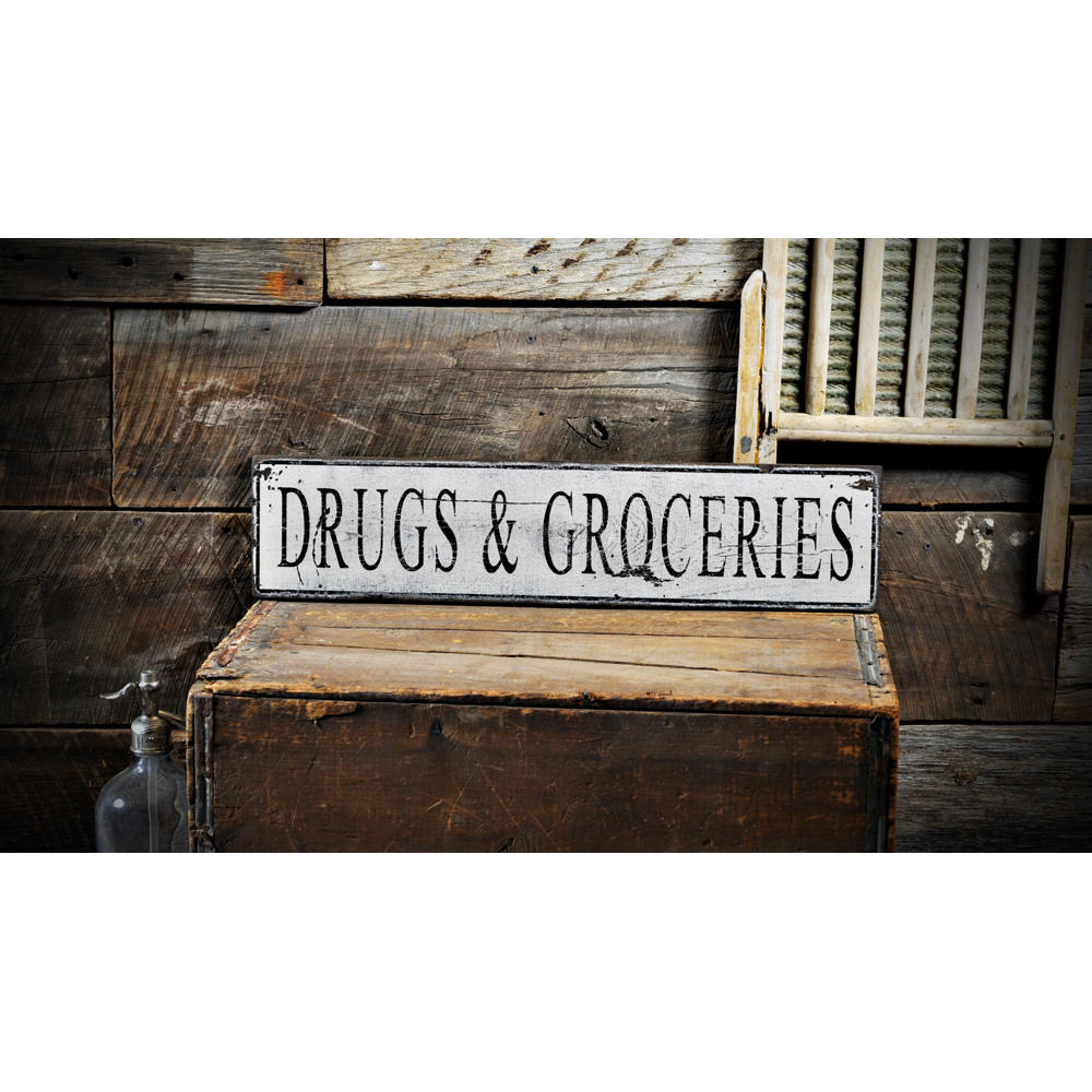 Drugs Vintage Wood Sign