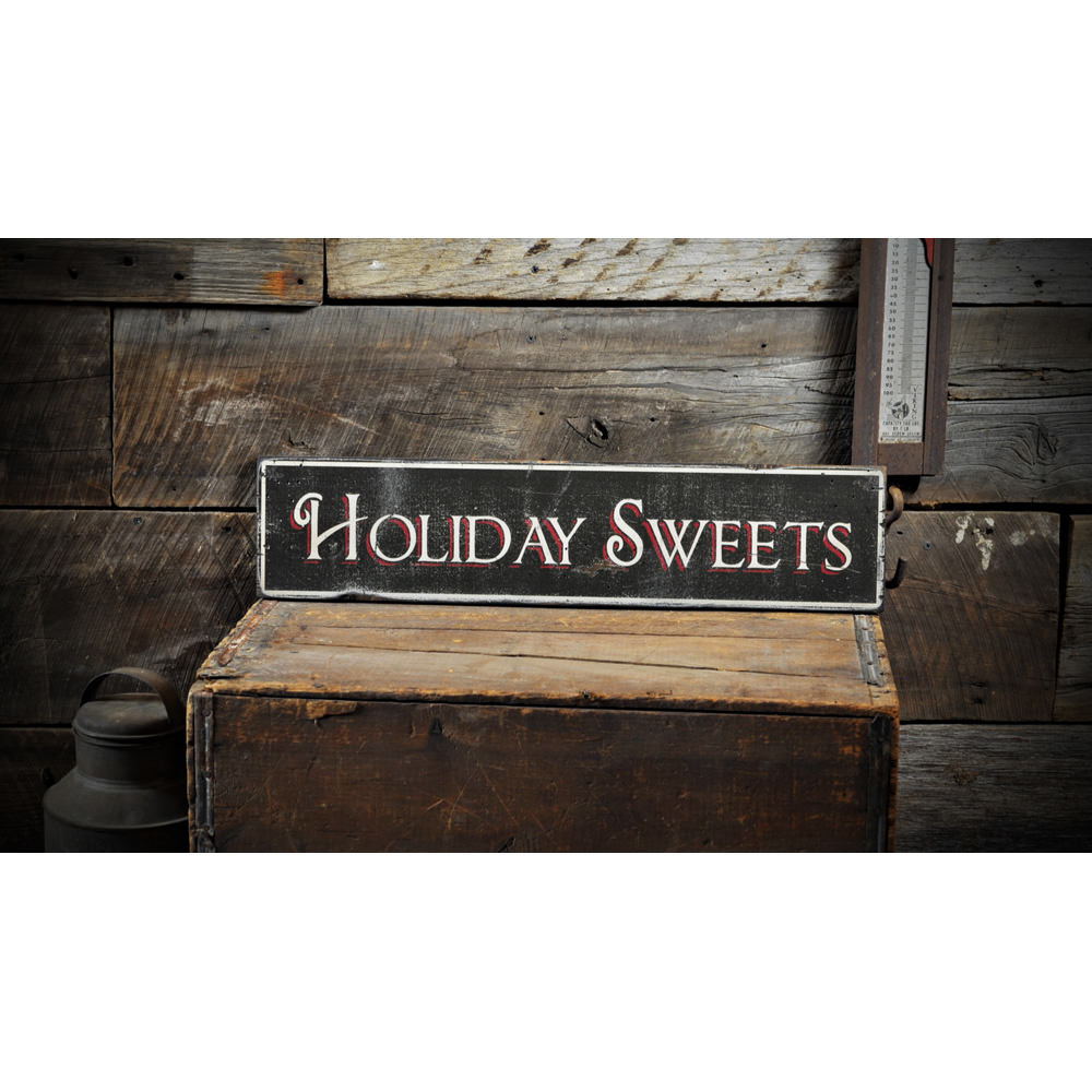 Christmas Holiday Sweets Vintage Wood Sign