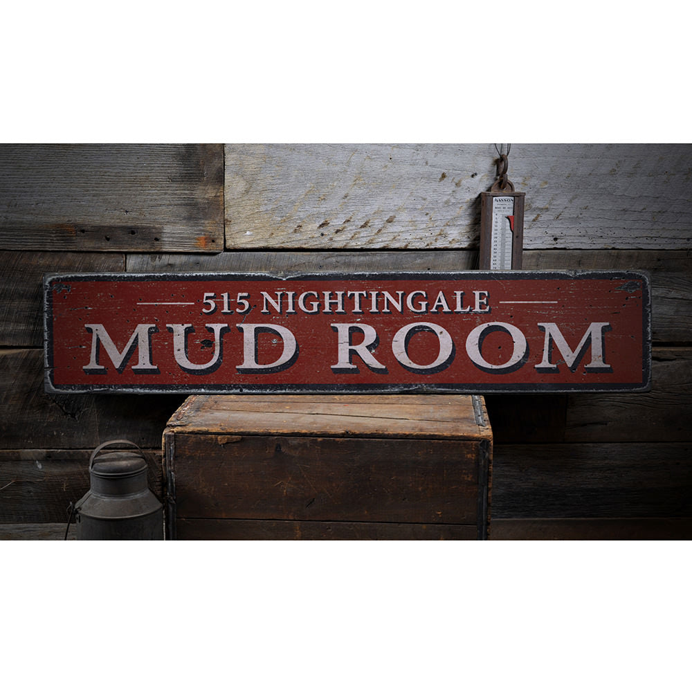 Mud Room Vintage Wood Sign