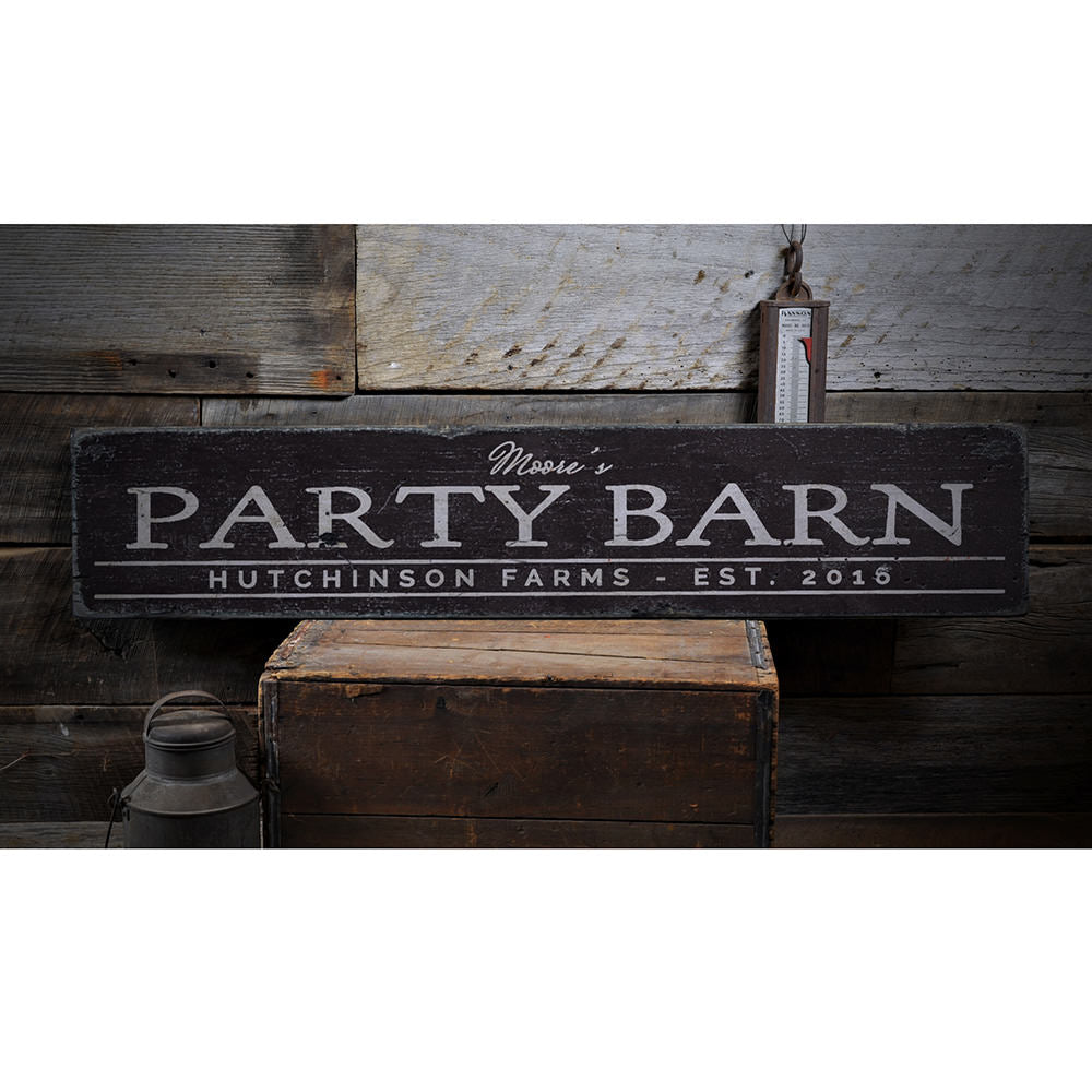 Party Barn Vintage Wood Sign