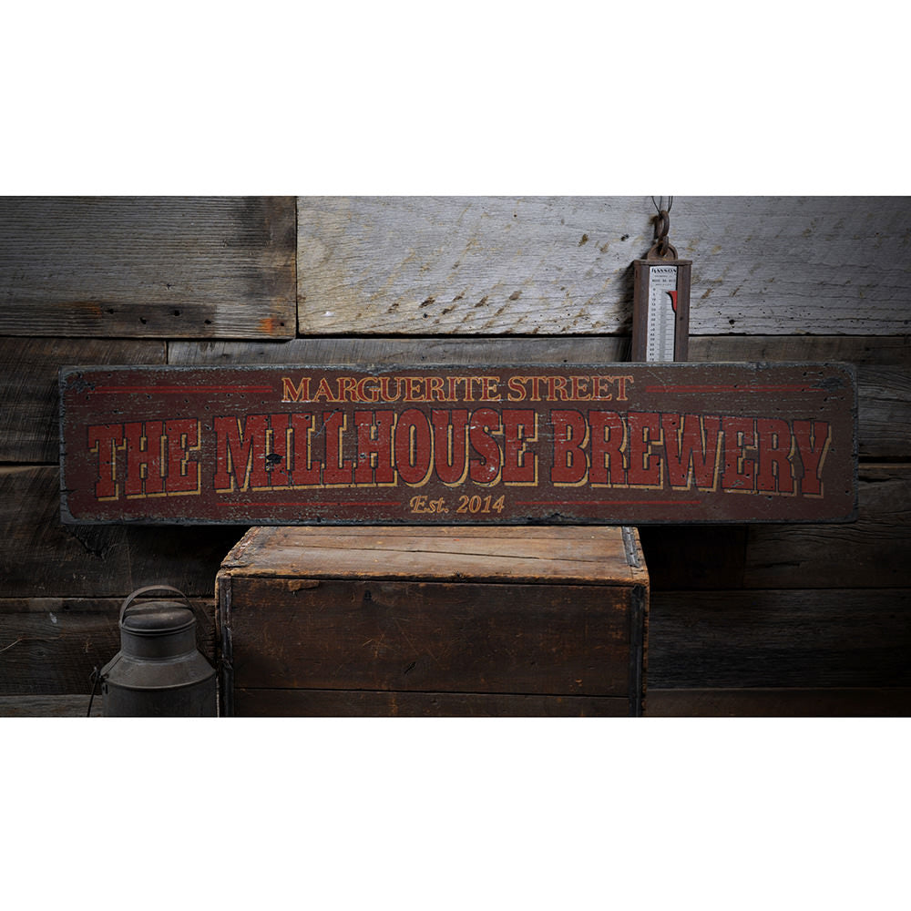 Brewery Vintage Wood Sign