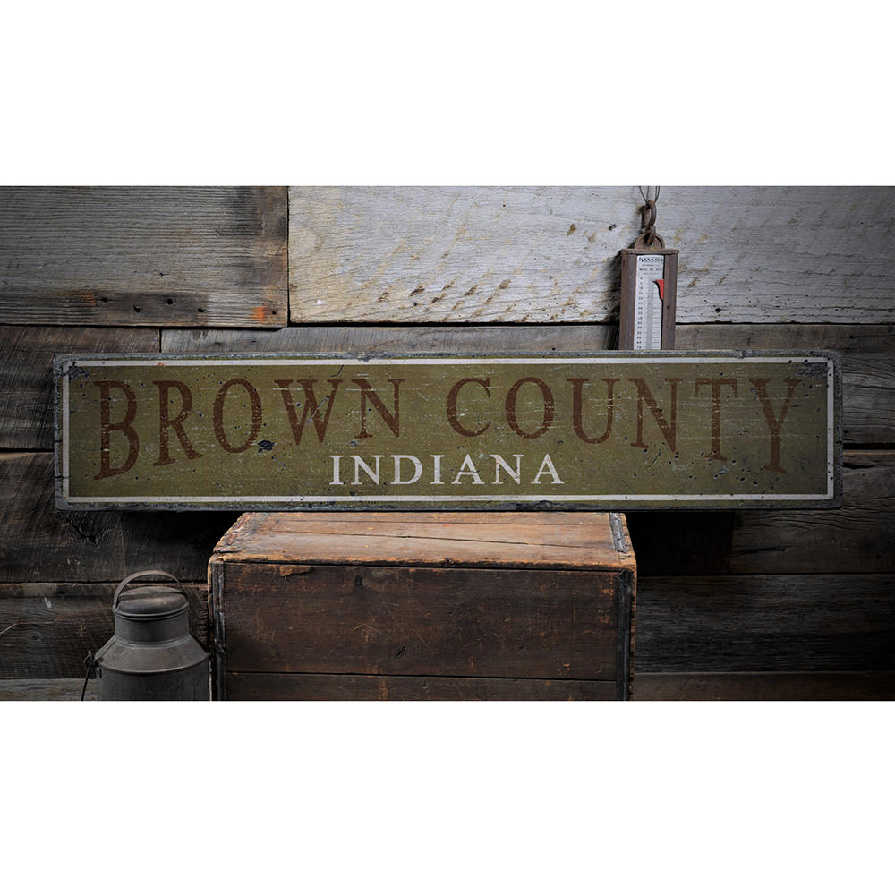 County Vintage Wood Sign