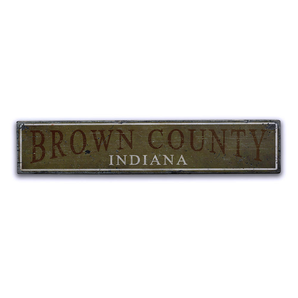 County Vintage Wood Sign