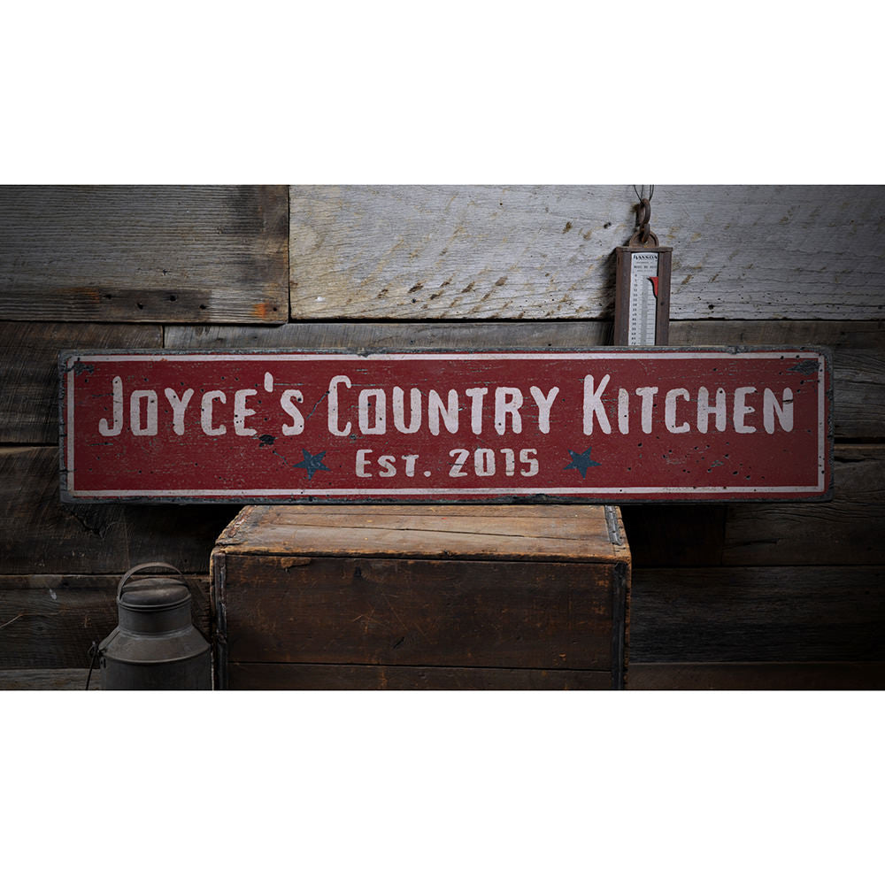 Country Kitchen Vintage Wood Sign