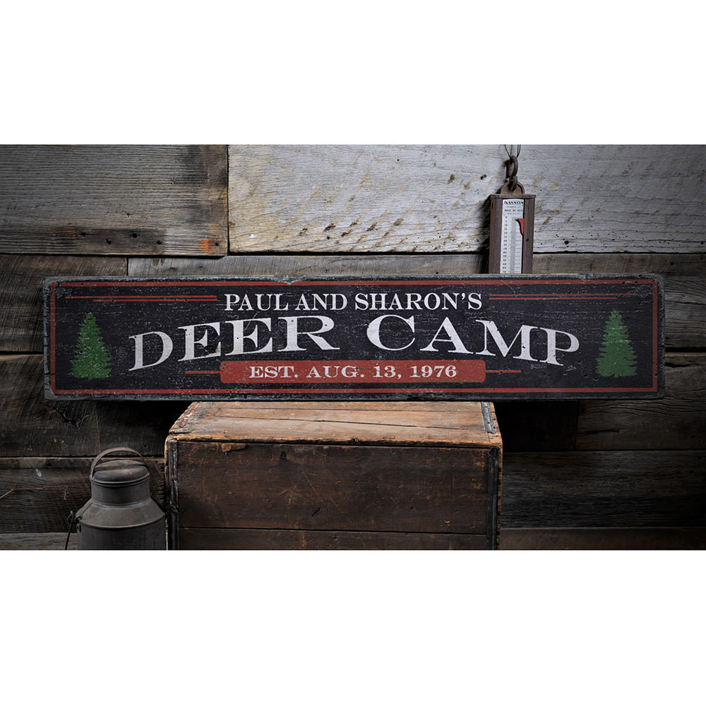 Deer Camp Vintage Wood Sign