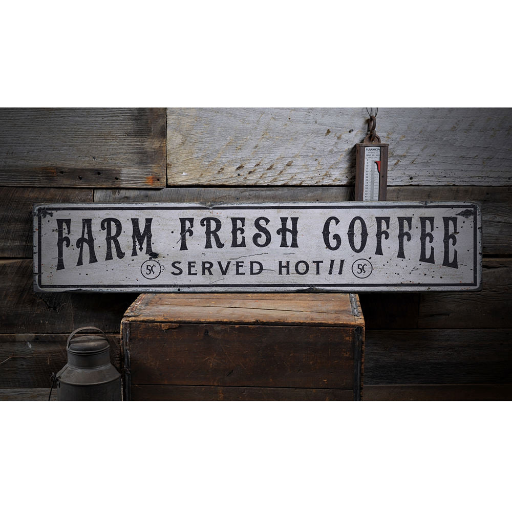 Fresh Coffee Vintage Wood Sign