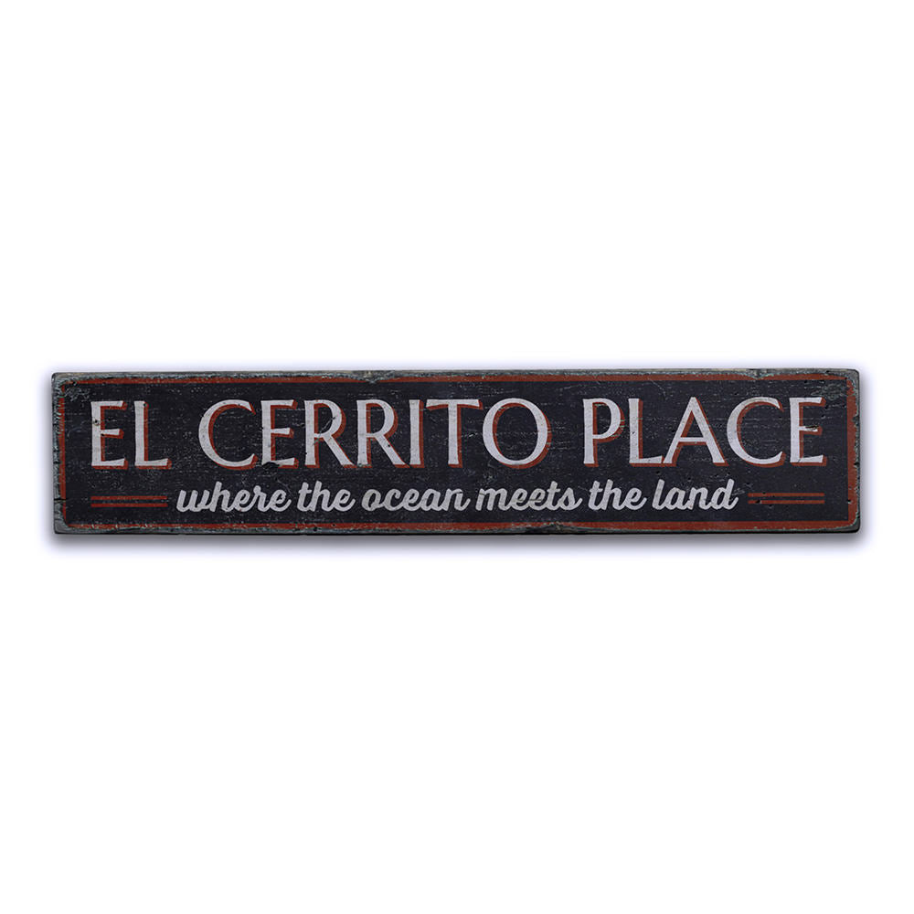 El Cerrito Vintage Wood Sign