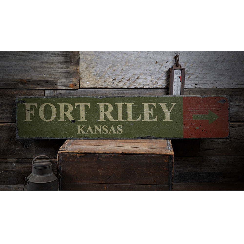Fort Riley Vintage Wood Sign