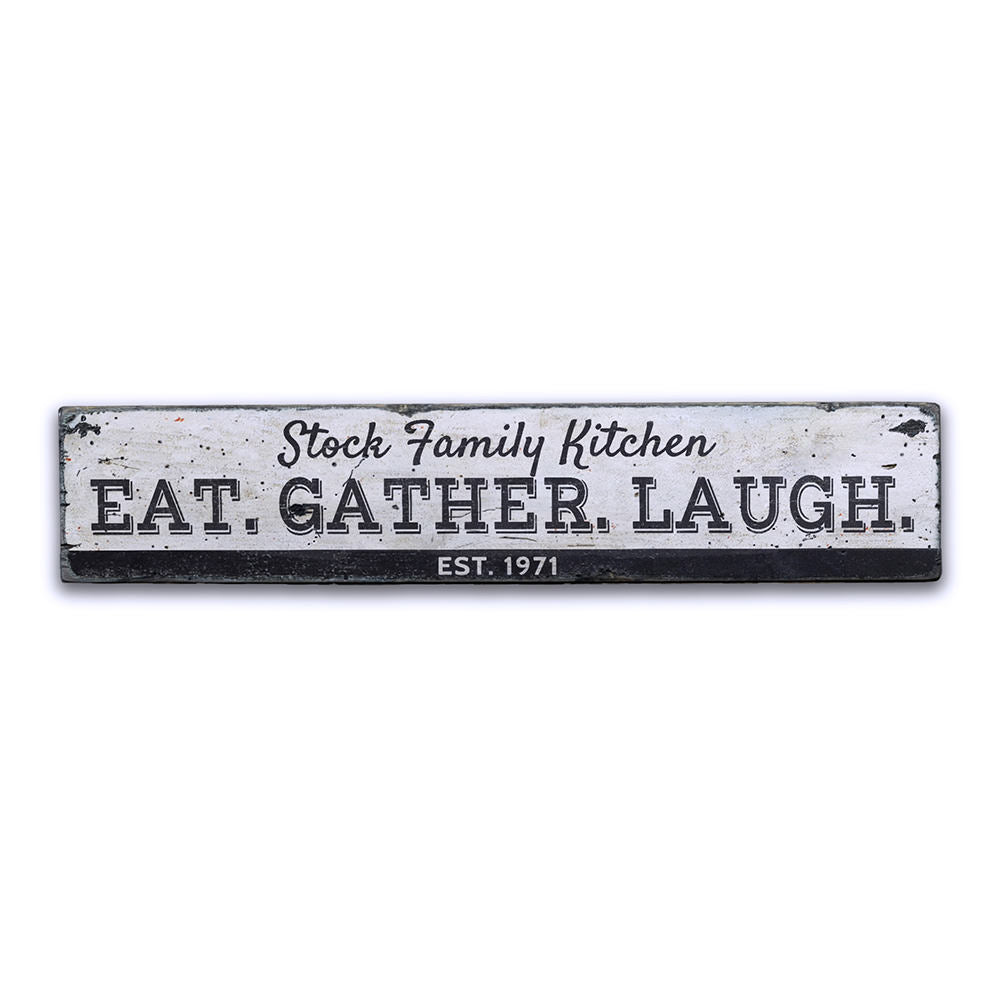 Eat Gather Laugh Vintage Wood Sign