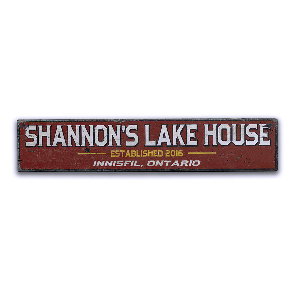 Lake House Vintage Wood Sign