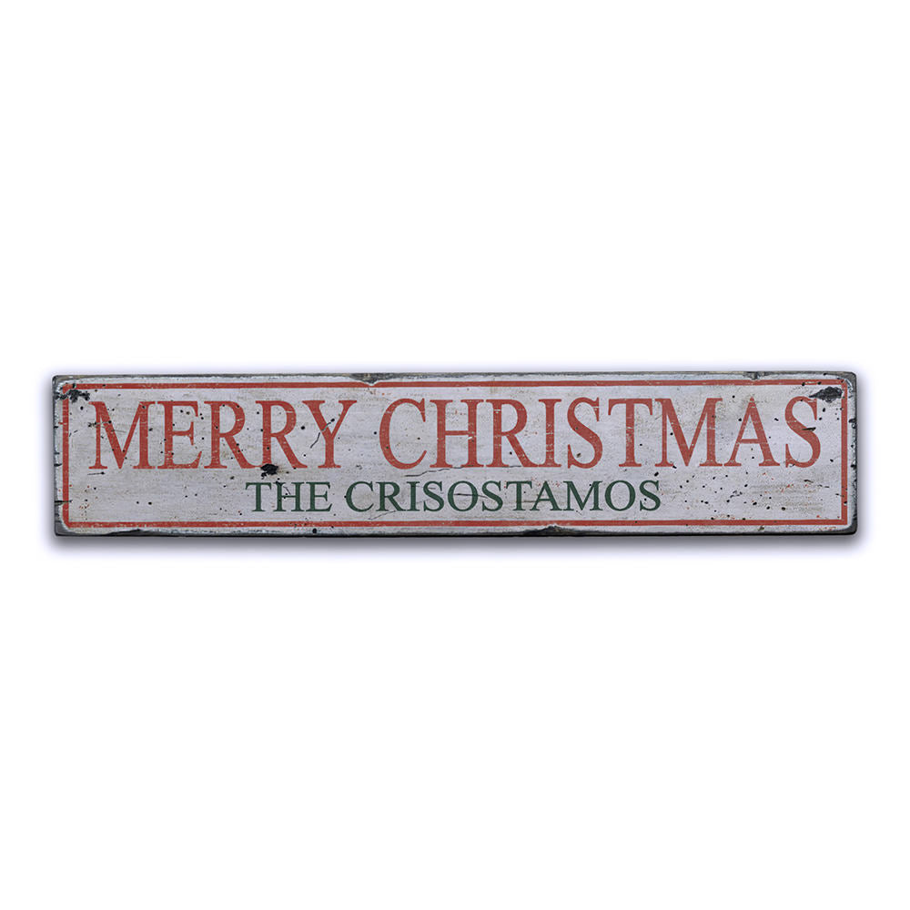 Family Christmas Vintage Wood Sign