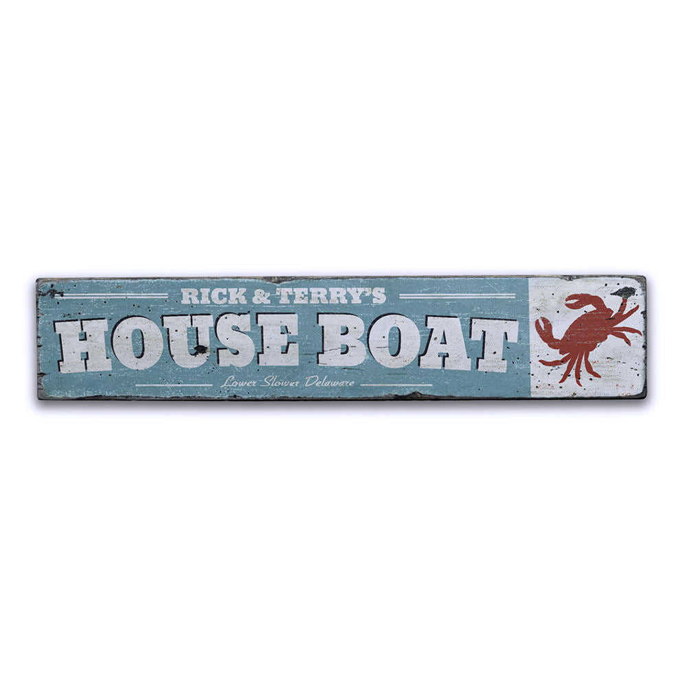 Boat House Vintage Wood Sign