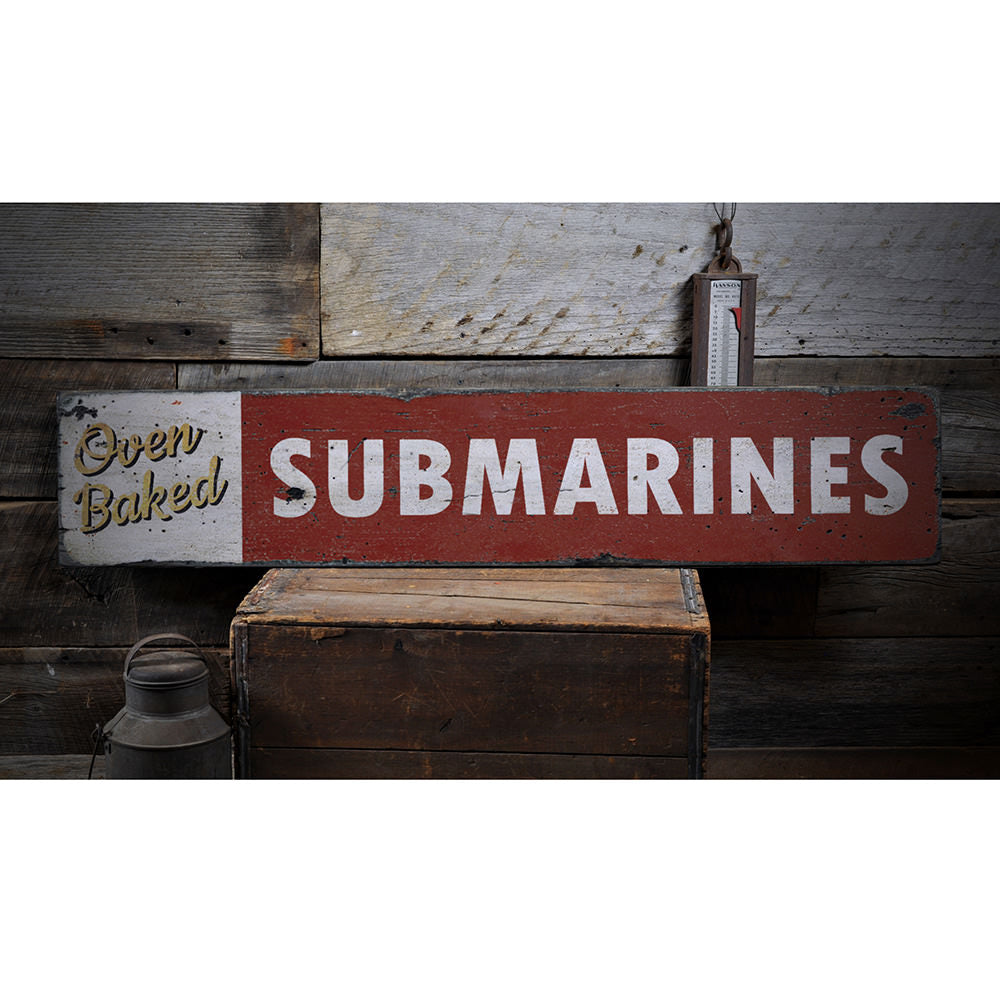 Submarine Sandwich Vintage Wood Sign