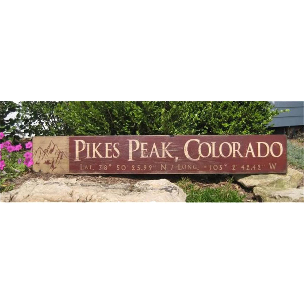 Pikes Peak Vintage Wood Sign