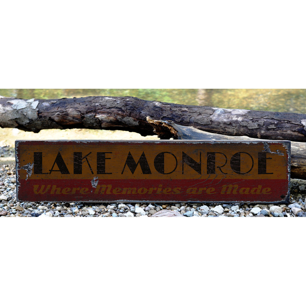 Lake Memories Vintage Wood Sign