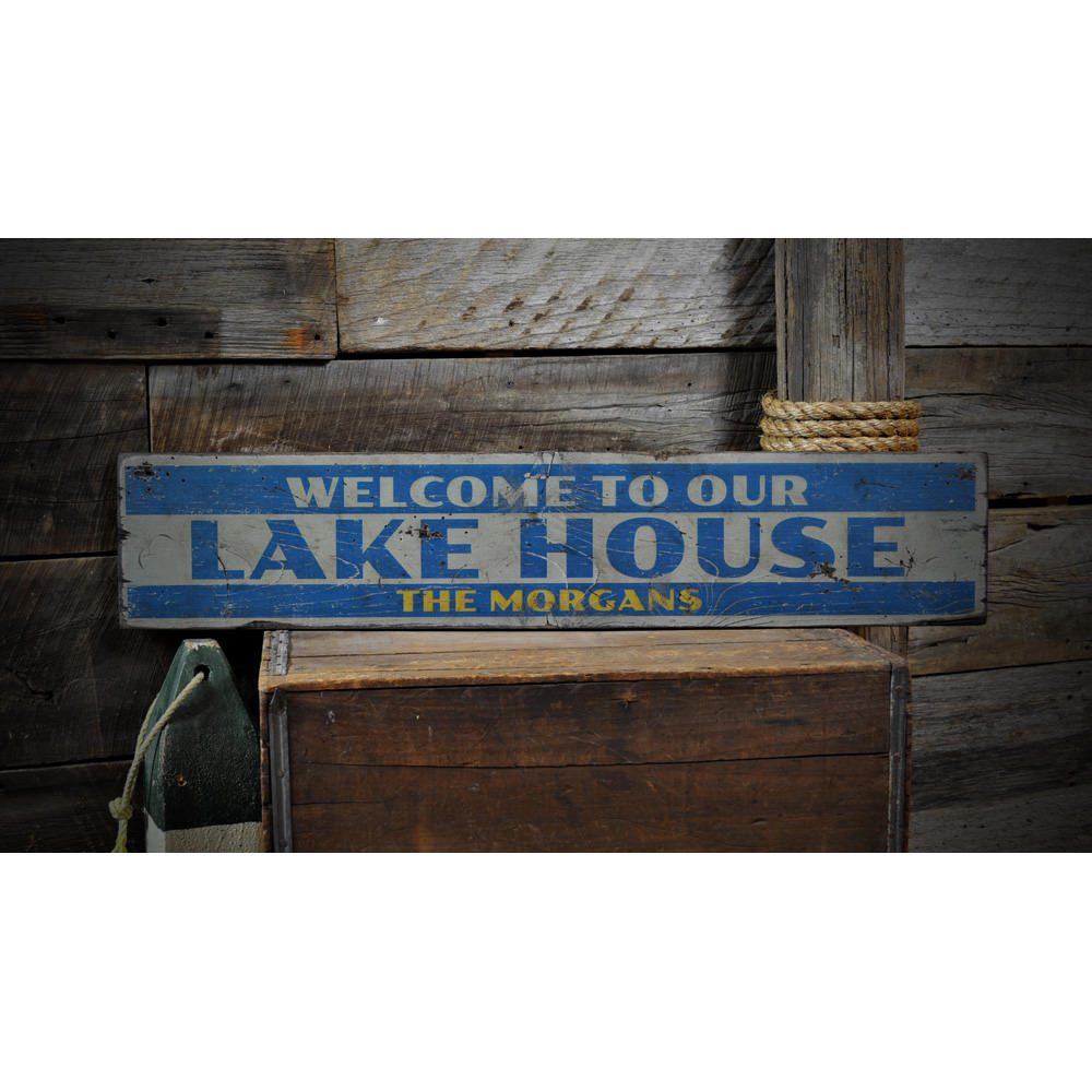 Old Lake House Vintage Wood Sign