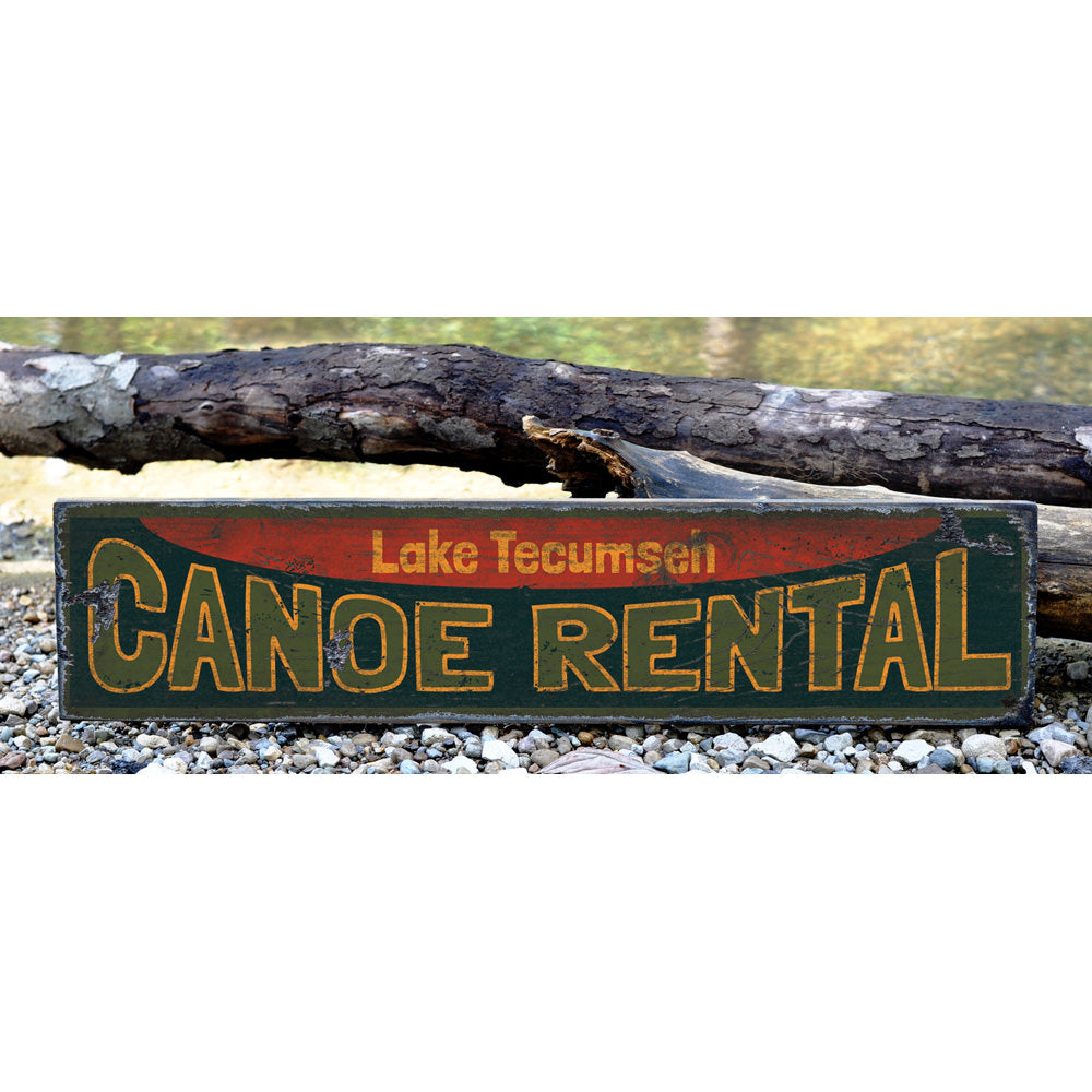 Canoe Rental Vintage Wood Sign