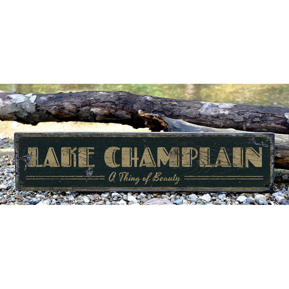 A Thing of Beauty Lake Vintage Wood Sign