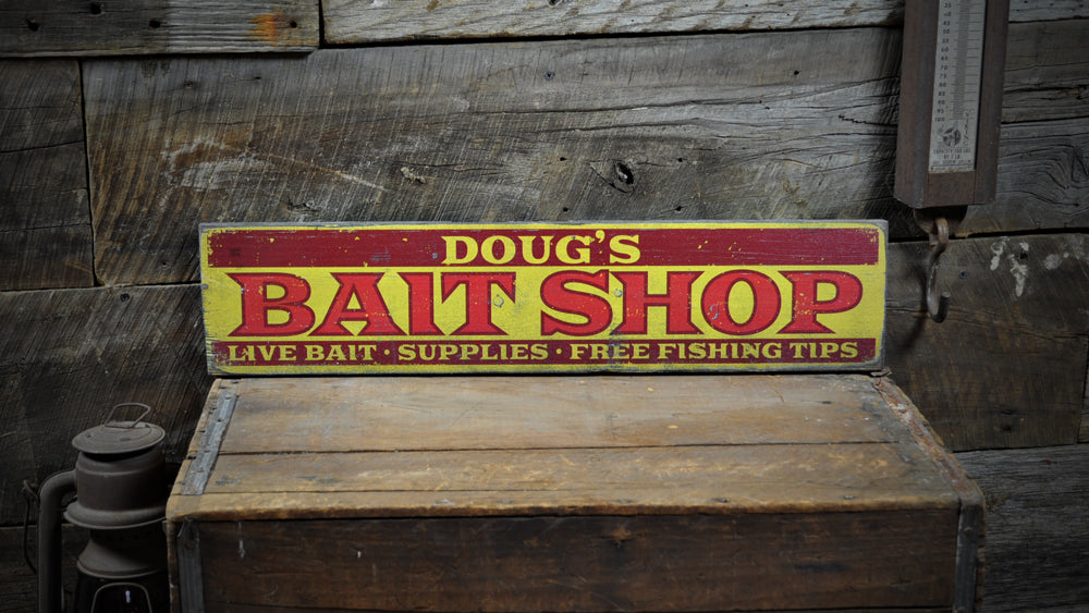 Bait Shop List Vintage Wood Sign – www.