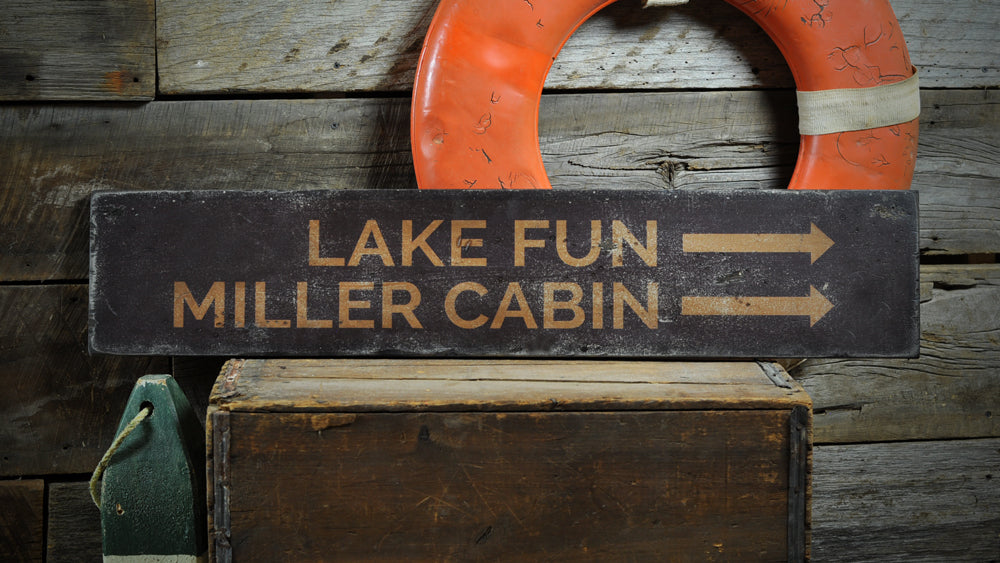 Lake Fun Rustic Wood Sign