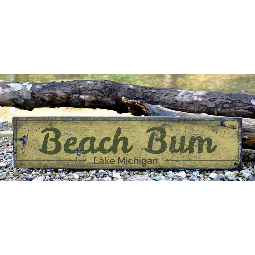 Beach Bum Vintage Wood Sign