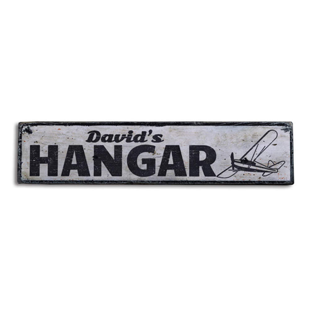 Hangar Vintage Wood Sign