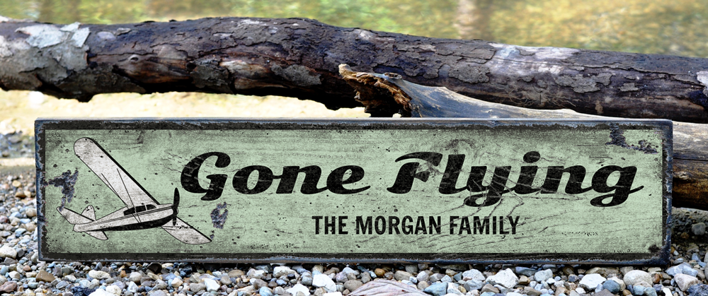 Flying Rustic Wood Sign