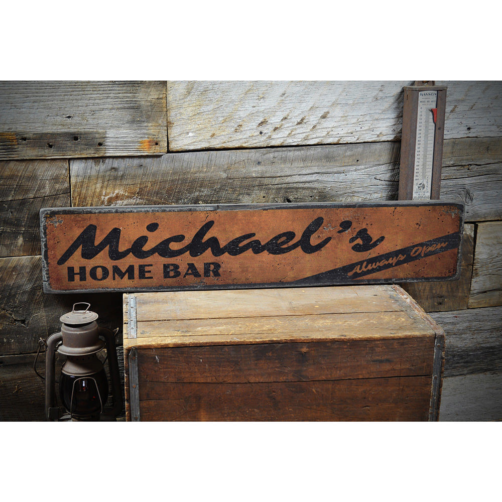 Home Bar Vintage Wood Sign