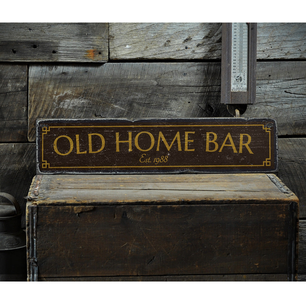 Old Home Bar Vintage Wood Sign