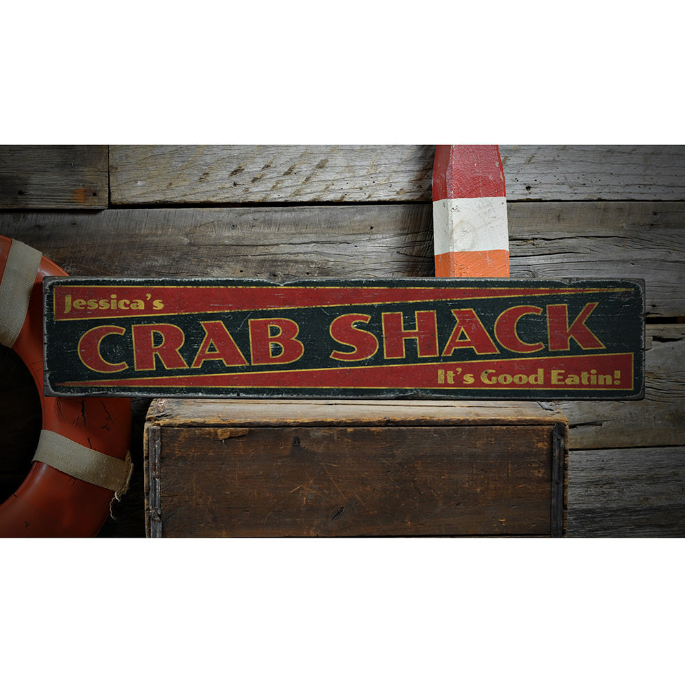 Crab Shack Vintage Wood Sign