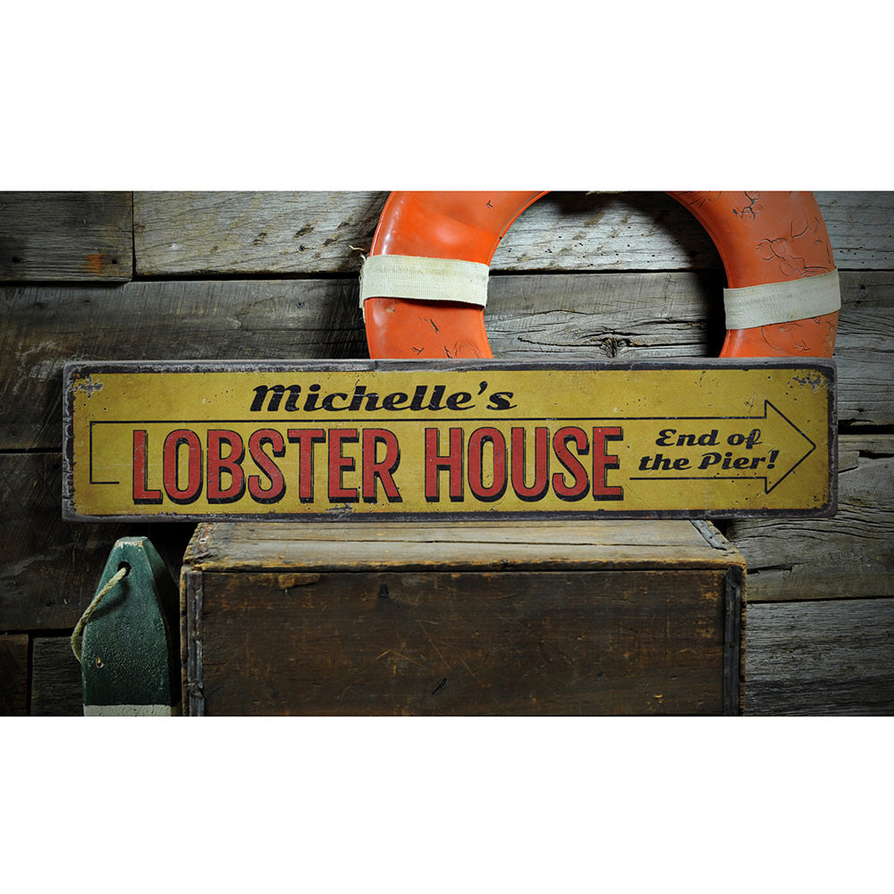 Lobster House Vintage Wood Sign