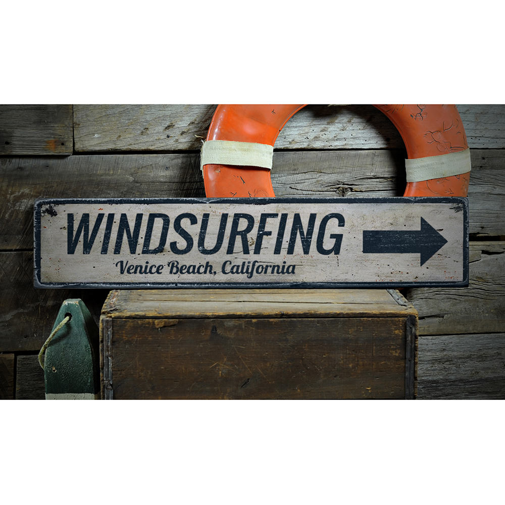 Windsurfing Vintage Wood Sign