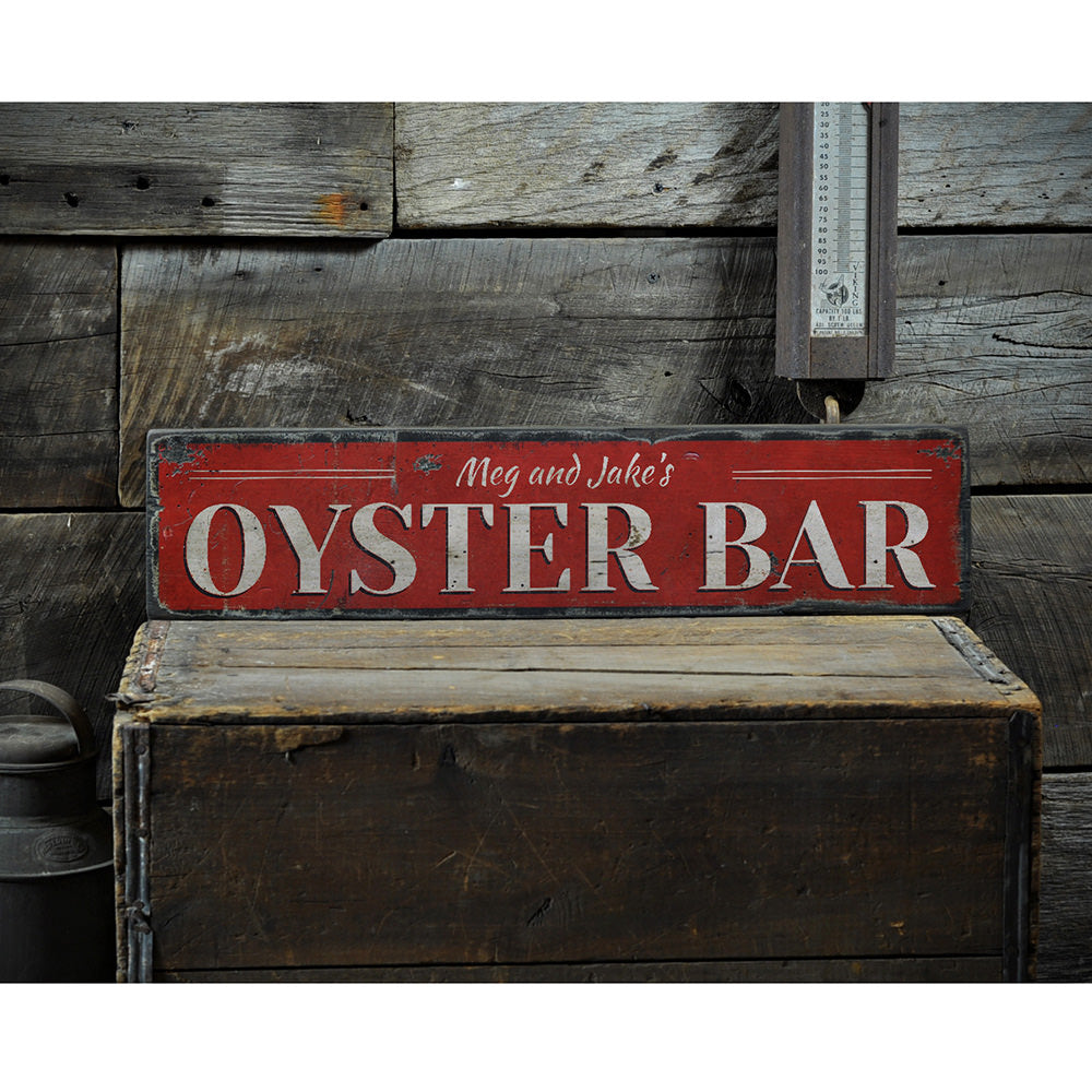 Oyster Bar Vintage Wood Sign
