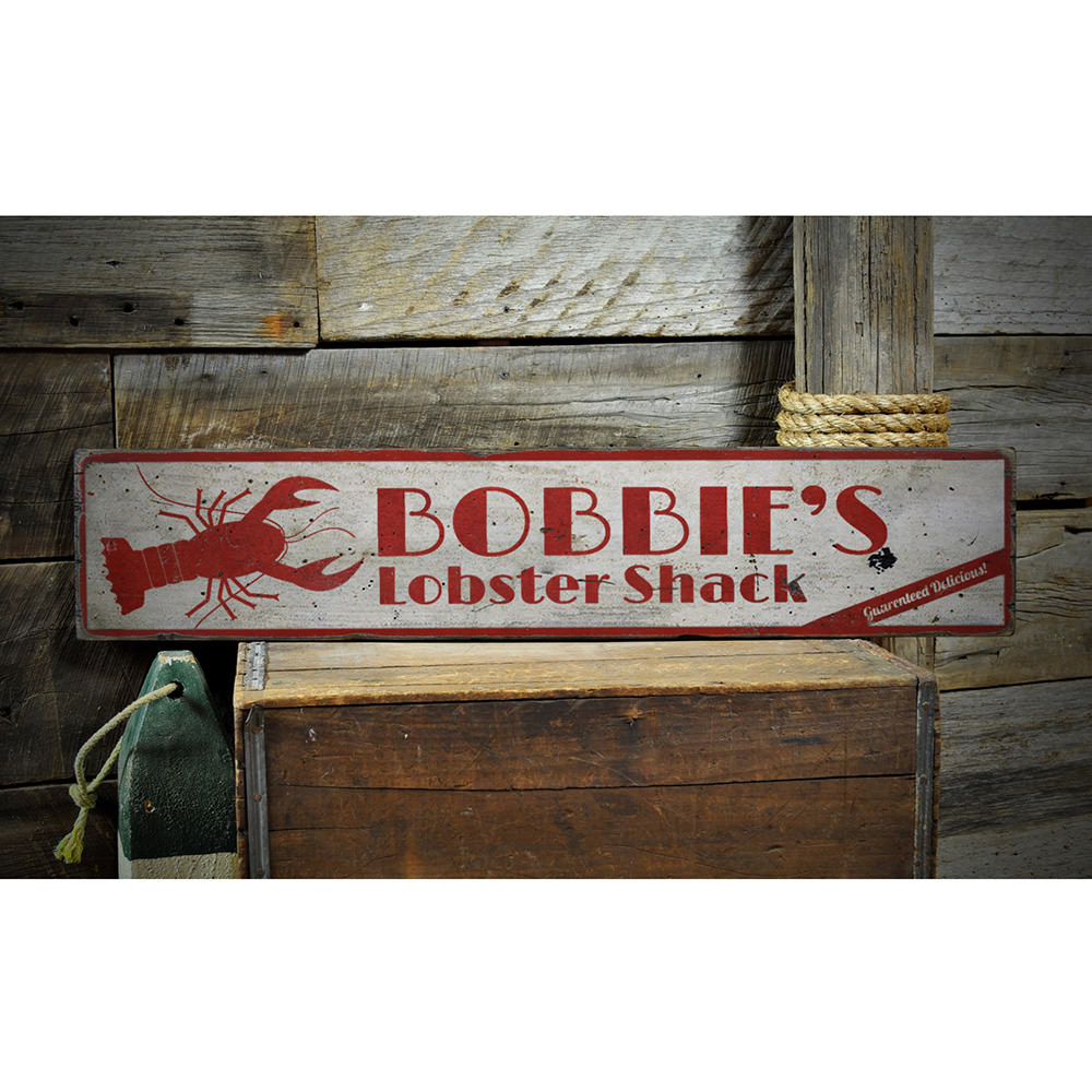 Fresh Lobster Vintage Wood Sign