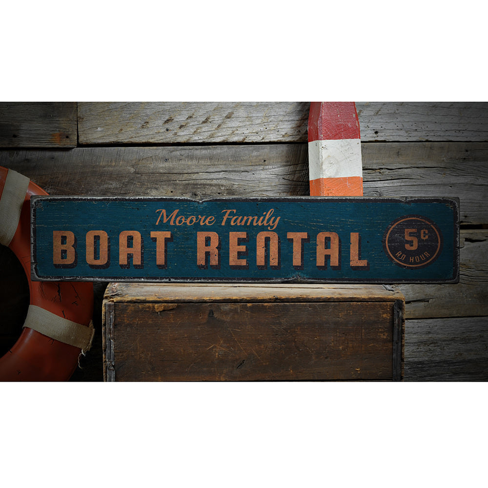 5 cent Boat Rental Vintage Wood Sign