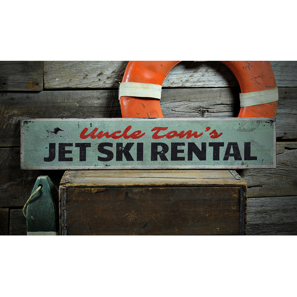 Jet Ski Rental Vintage Wood Sign
