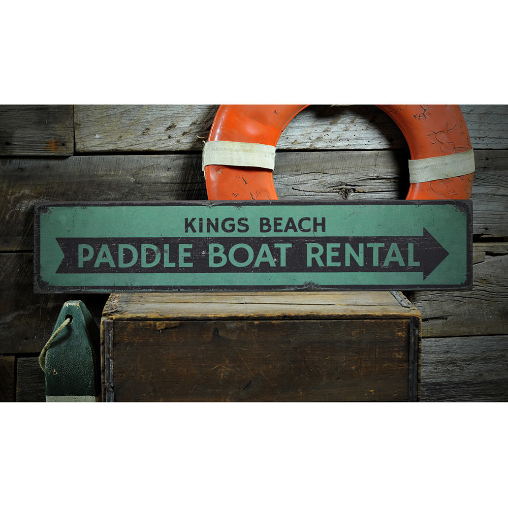 Paddle Boat Rental Vintage Wood Sign