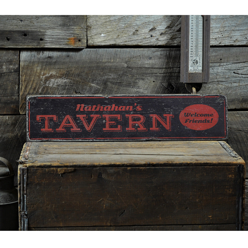 Welcome Tavern Vintage Wood Sign