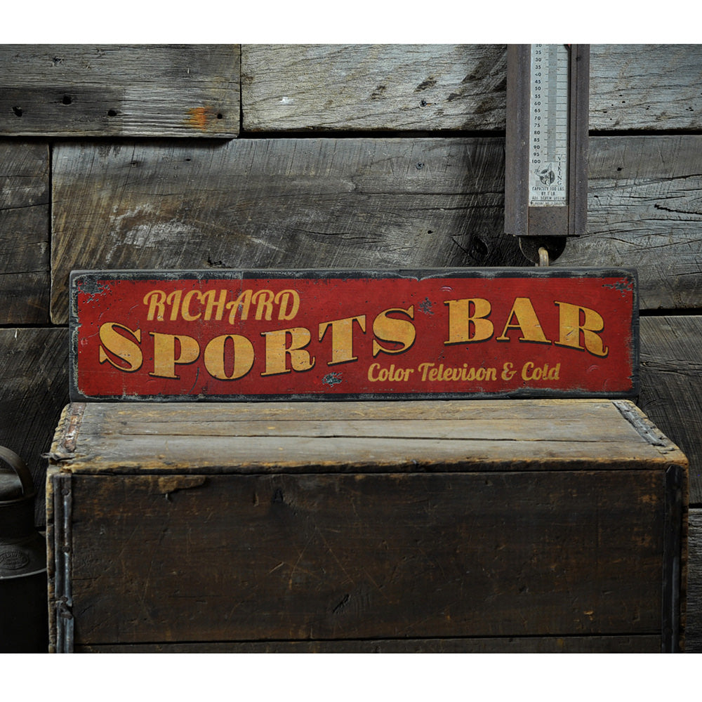 Sports Bar Name Vintage Wood Sign