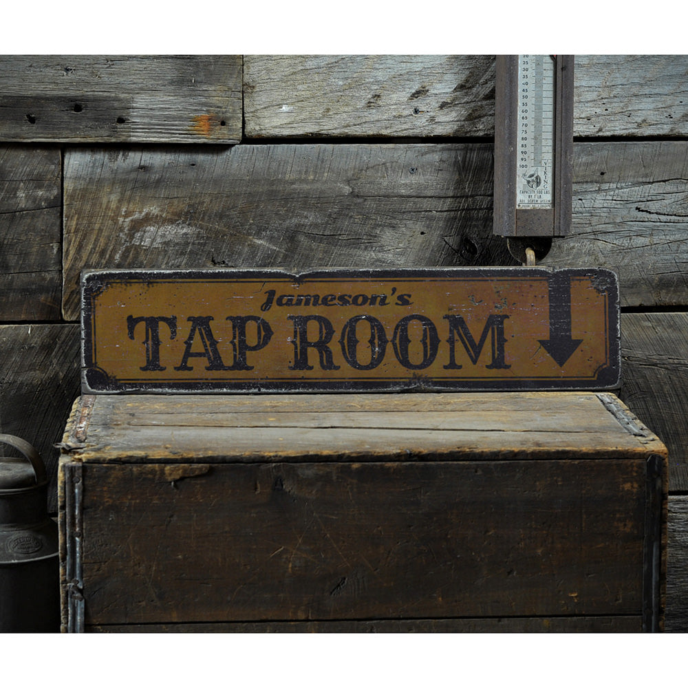 Tap Room Vintage Wood Sign