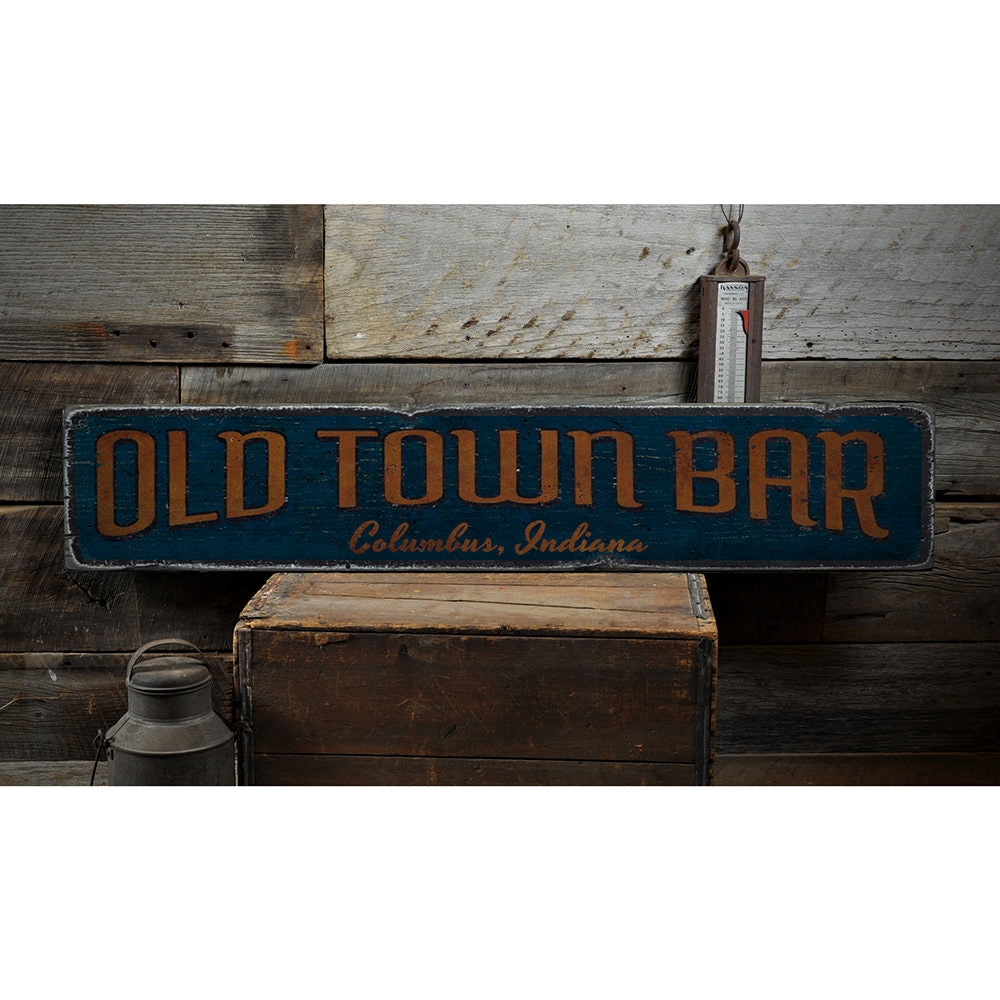 Old Town Bar Vintage Wood Sign