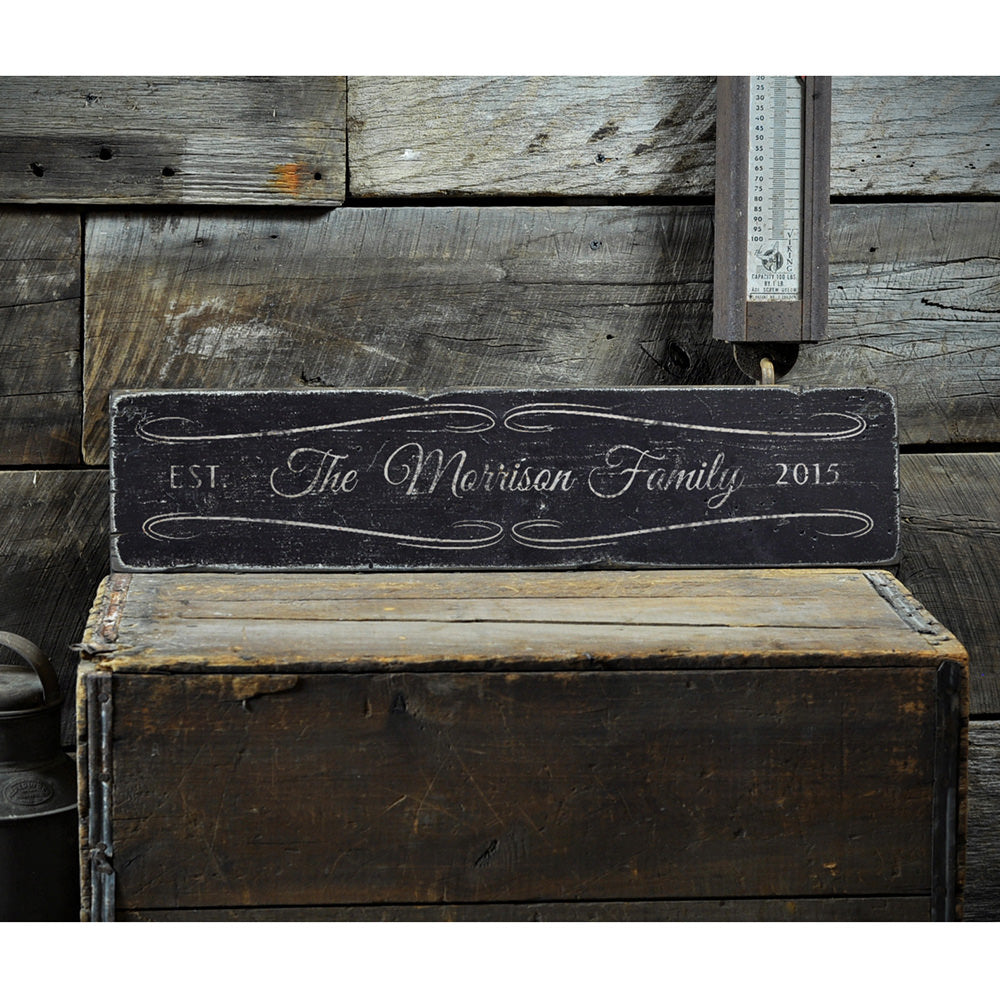 Last Name Wedding Vintage Wood Sign