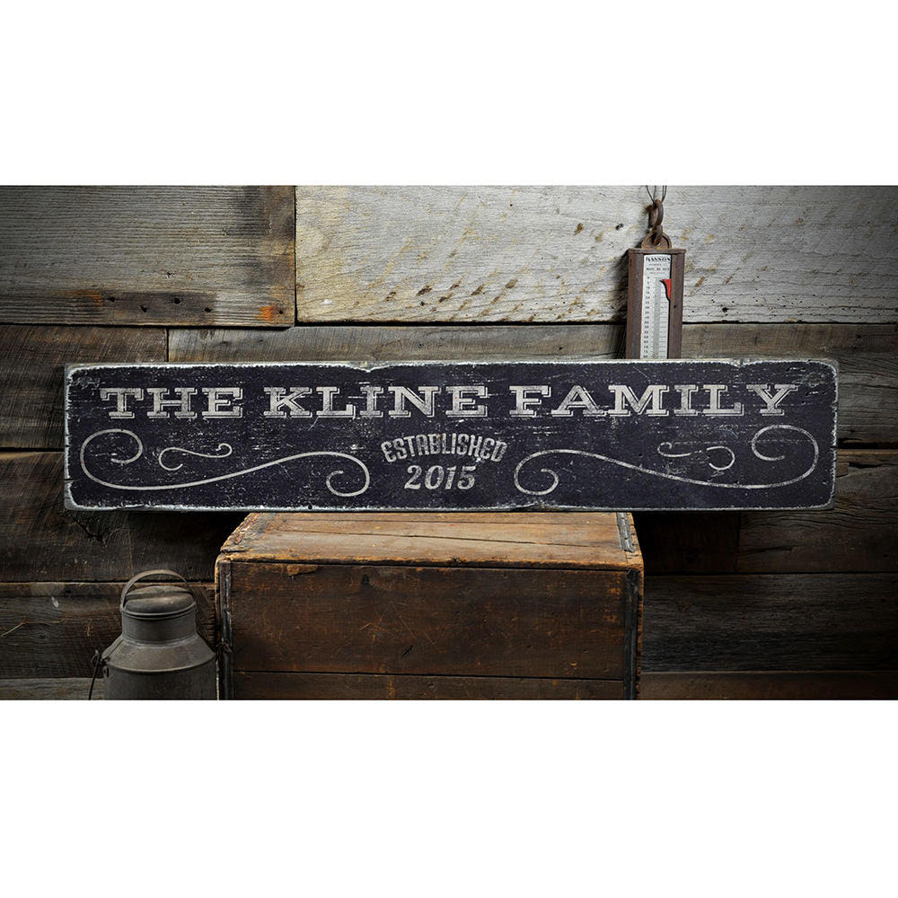 Family Name Door Vintage Wood Sign
