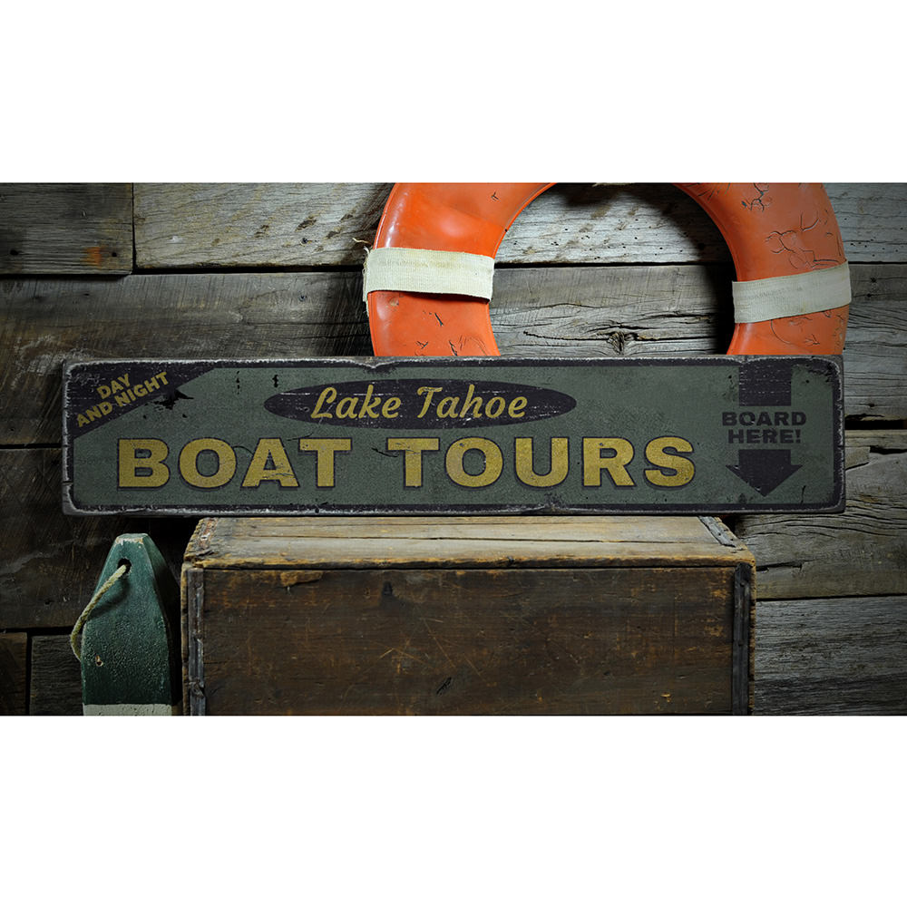 Boat Tours Vintage Wood Sign