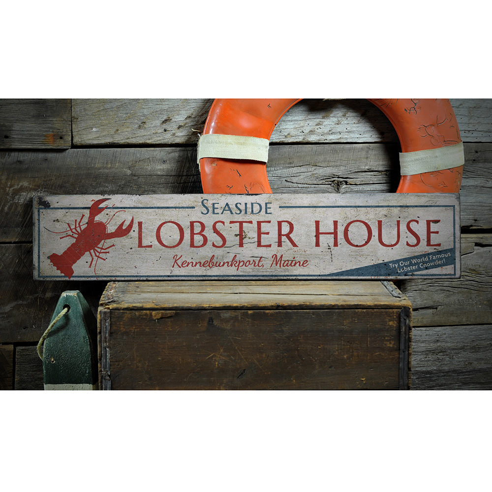 Seaside Lobster House Vintage Wood Sign