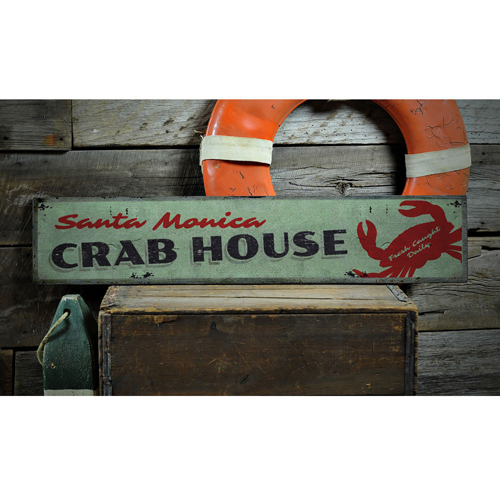 Fresh Crab Caught Daily Vintage Wood Sign