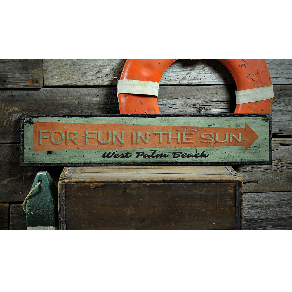 Fun in the Sun Vintage Wood Sign