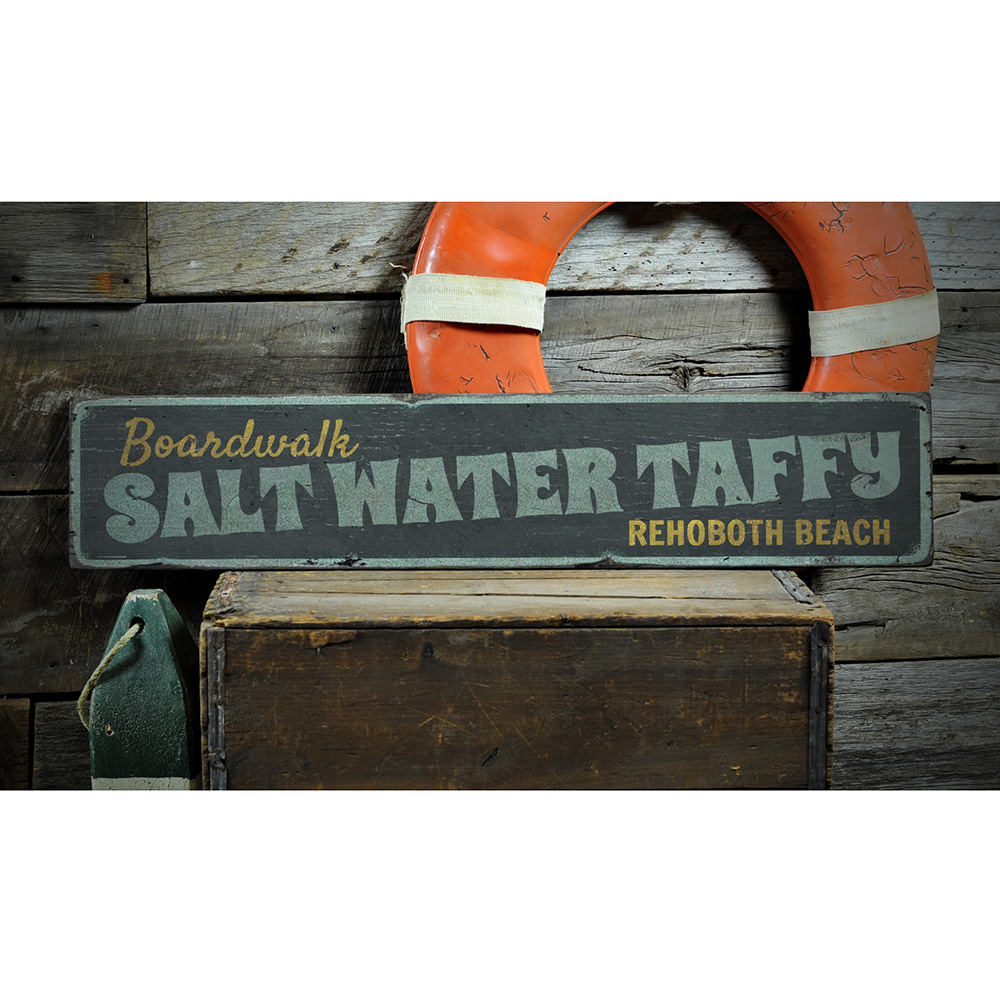 Saltwater Taffy Vintage Wood Sign