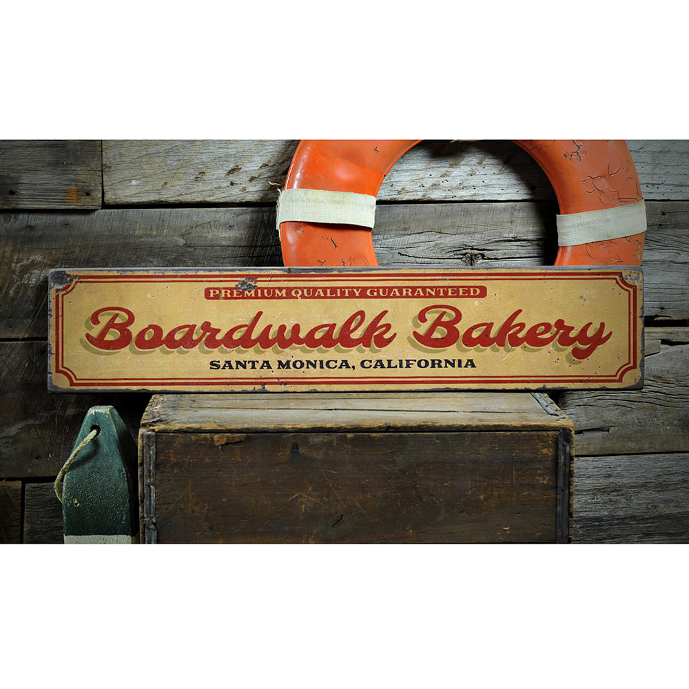 Boardwalk Bakery Vintage Wood Sign