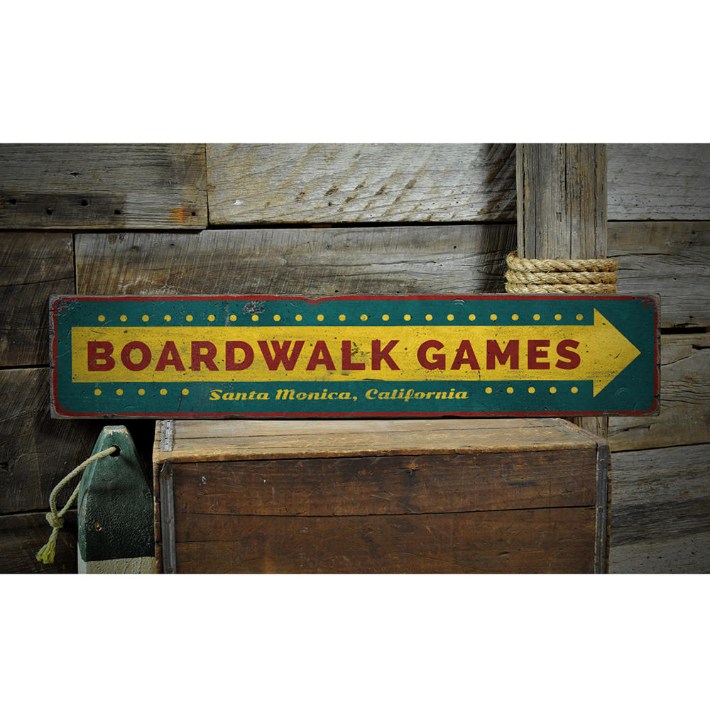 Boardwalk Games Vintage Wood Sign